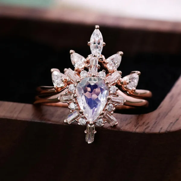 Additional product photograph showing the ring design, setting and band.