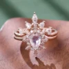 Moissanite Floral Ring shown in the product photograph.
