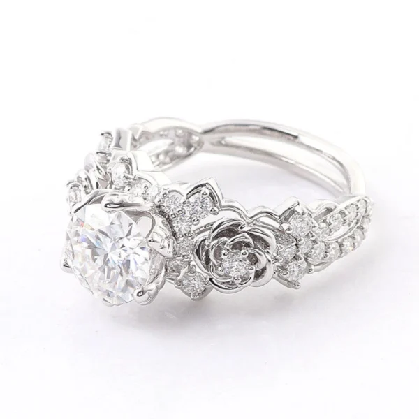 Additional product photograph showing the ring design, setting and band.