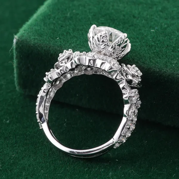 Additional product photograph showing the ring design, setting and band.