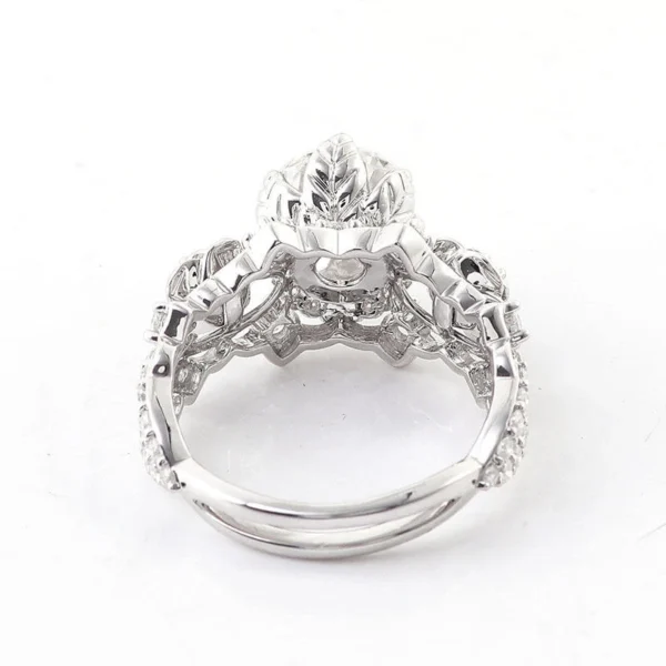 Additional product photograph showing the ring design, setting and band.
