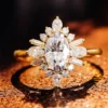 Moissanite Floral Ring Set shown in the product photograph.