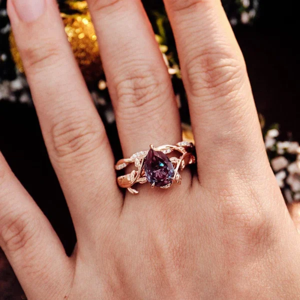 Additional product photograph showing the ring design, setting and band.