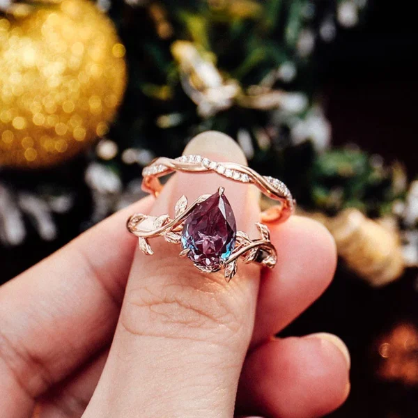 Additional product photograph showing the ring design, setting and band.