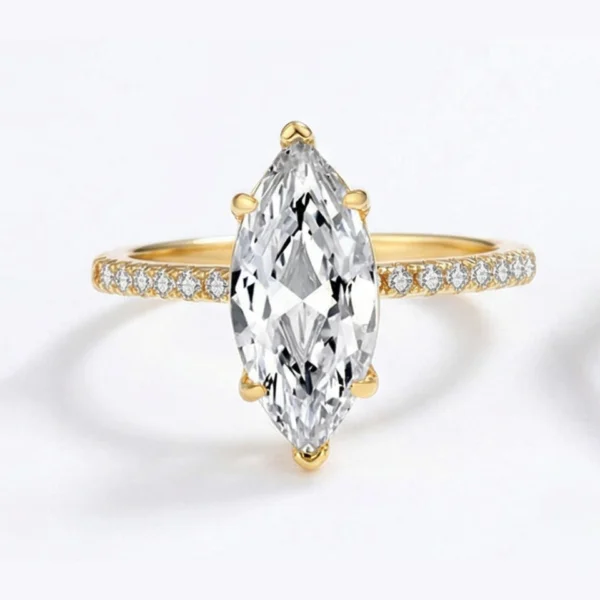 Moissanite Ring in Gold shown in the product photograph.
