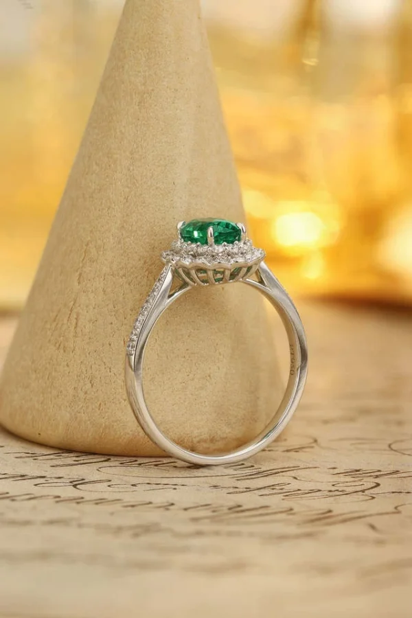 Additional product photograph showing the ring design, setting and band.