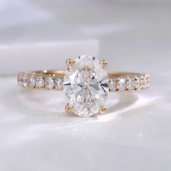 Additional product photograph showing the ring design, setting and band.
