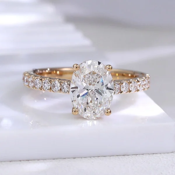Additional product photograph showing the ring design, setting and band.