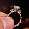 Jewelry design reference showing the ring setting and band. Oval Side-Stone Ring Design in 10K Gold.