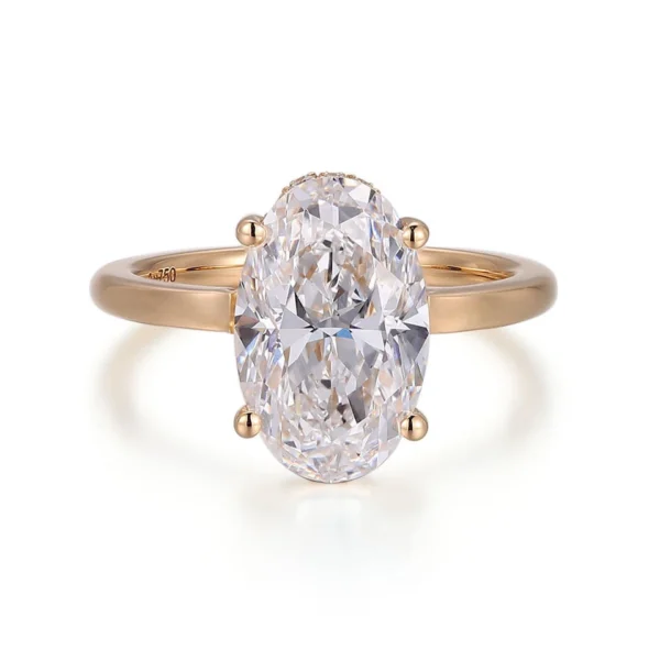 Product photograph showing the oval solitaire ring.