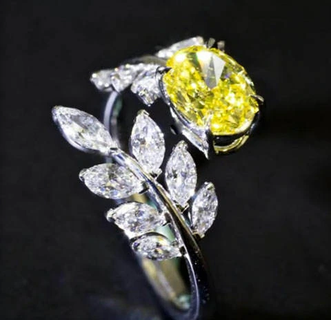 Additional product photograph showing the ring design, setting and band.
