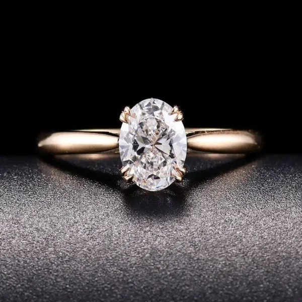 Additional product photograph showing the ring design, setting and band.
