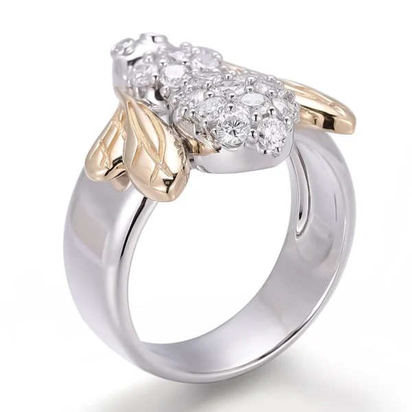 Additional product photograph showing the ring design, setting and band.