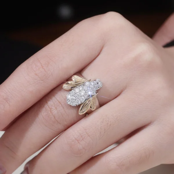 Additional product photograph showing the ring design, setting and band.