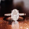 Oval Lab-Grown Diamond Ring in 14K Solid Gold shown in the product photograph.
