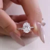 Oval Lab-Grown Diamond Ring in 18K Gold shown in the product photograph.