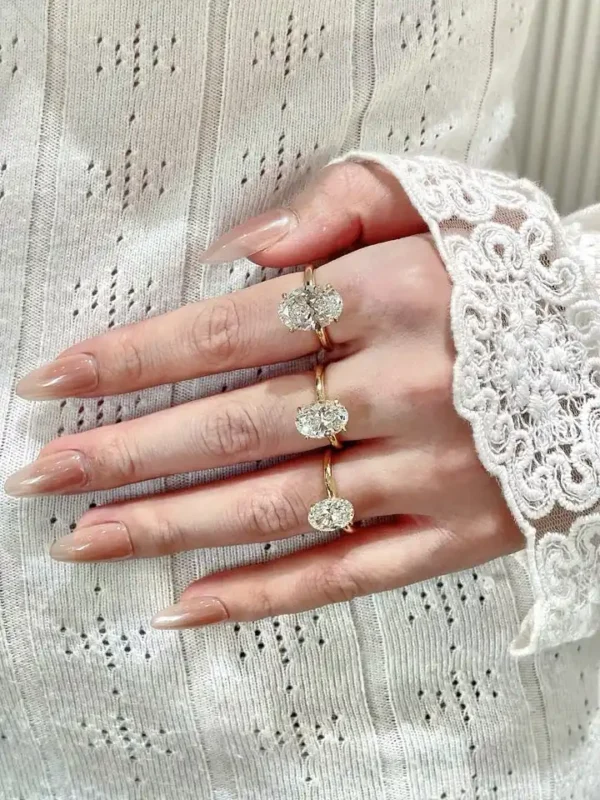 Additional product photograph showing the ring design, setting and band.