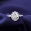 Oval Moissanite Halo Ring in Gold, product view 2.
