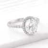 Oval Moissanite Halo Ring in Gold, product view 3.
