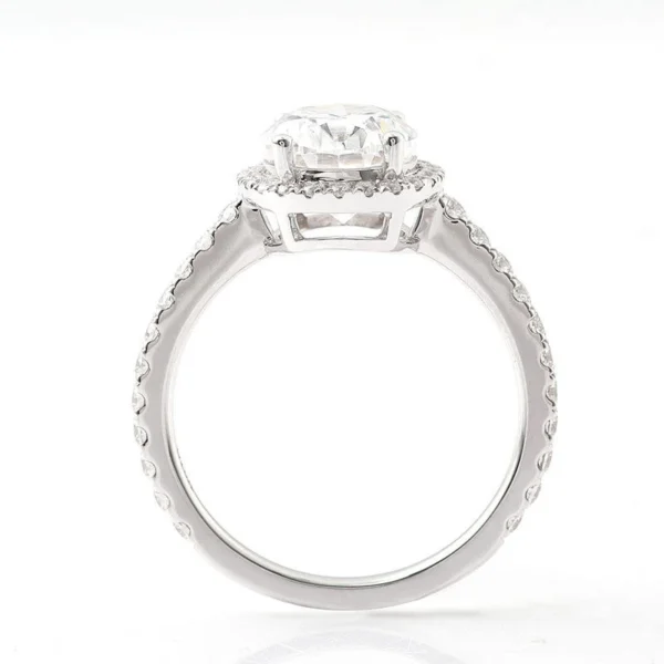 Oval Moissanite Halo Ring in Gold, product view 4.
