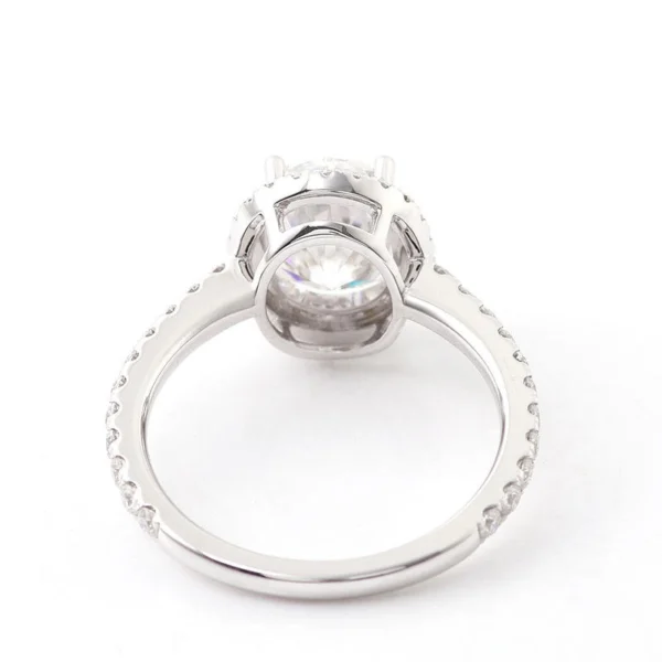 Oval Moissanite Halo Ring in Gold, product view 5.