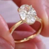 Oval Lab-Grown Diamond Ring in Gold shown in the product photograph.