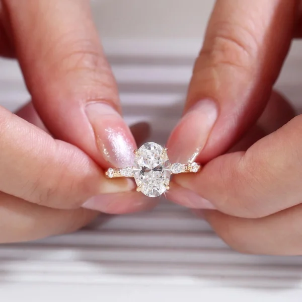 Additional product photograph showing the ring design, setting and band.