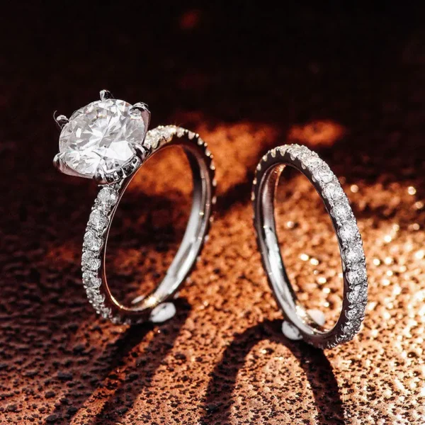 Additional product photograph showing the ring design, setting and band.
