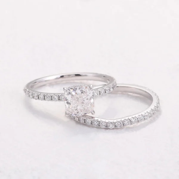 Additional product photograph showing the ring design, setting and band.