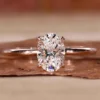 Jewelry design reference showing the ring setting and band. Oval Lab-Grown Diamond Solitaire Ring Design.