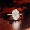 Oval Lab-Grown Diamond Solitaire Ring in 14K Solid Gold shown in the product photograph.