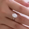 Additional product photograph showing the ring design, setting and band.