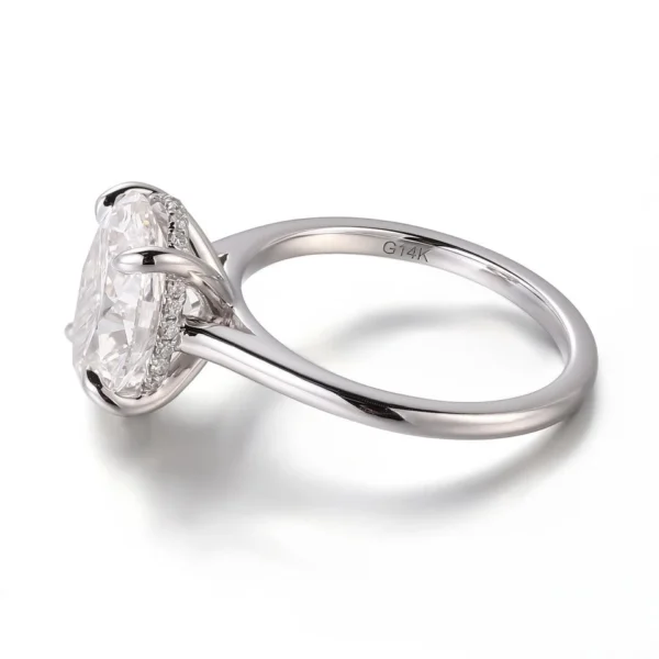 Additional product photograph showing the ring design, setting and band.
