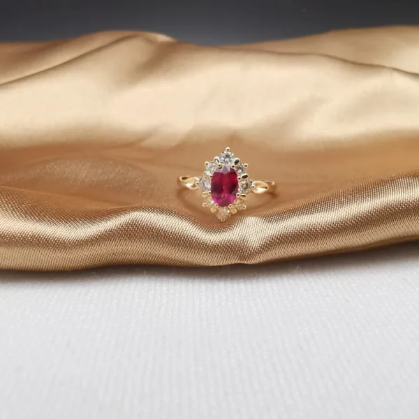 Additional product photograph showing the ring design, setting and band.