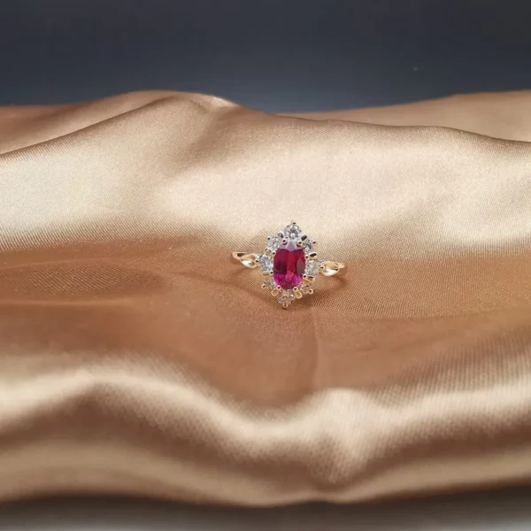 Additional product photograph showing the ring design, setting and band.