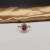 Oval Lab-Grown Ruby Ring in Gold shown in the product photograph.