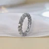 Oval Moissanite Eternity Ring in 925 Sterling Silver shown in the product photograph.