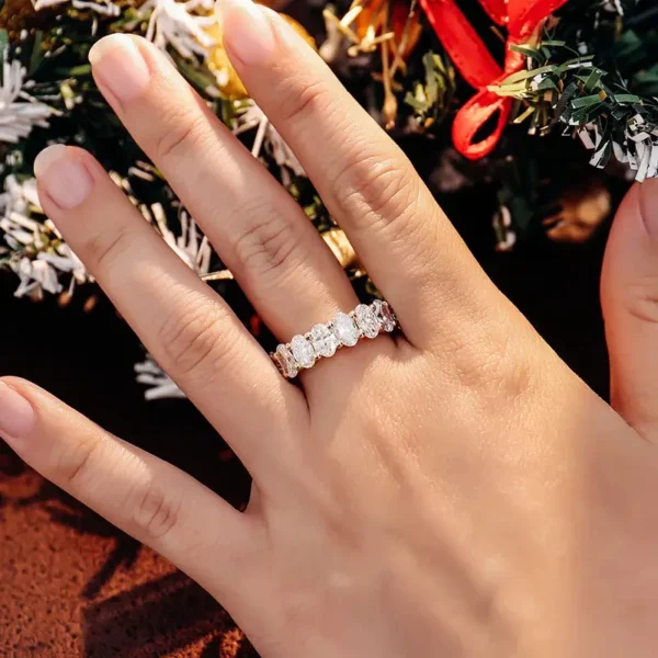 Additional product photograph showing the ring design, setting and band.