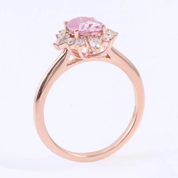 Additional product photograph showing the ring design, setting and band.