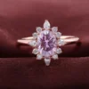 Oval Moissanite Floral Ring shown in the product photograph.