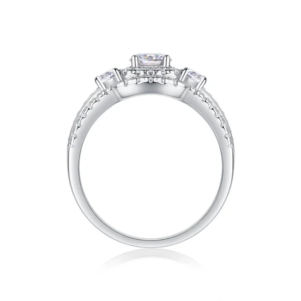 Additional product photograph showing the ring design, setting and band.