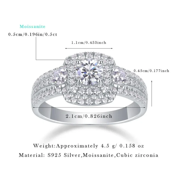 Additional product photograph showing the ring design, setting and band.