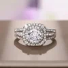 Product photograph showing the cushion halo ring.
