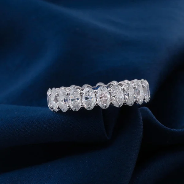 Oval Moissanite Ring in Gold shown in the product photograph.