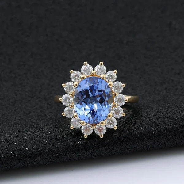 Additional product photograph showing the ring design, setting and band.