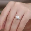 Additional product photograph showing the ring design, setting and band.