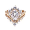 Oval Moissanite Ring Set in Gold shown in the product photograph.