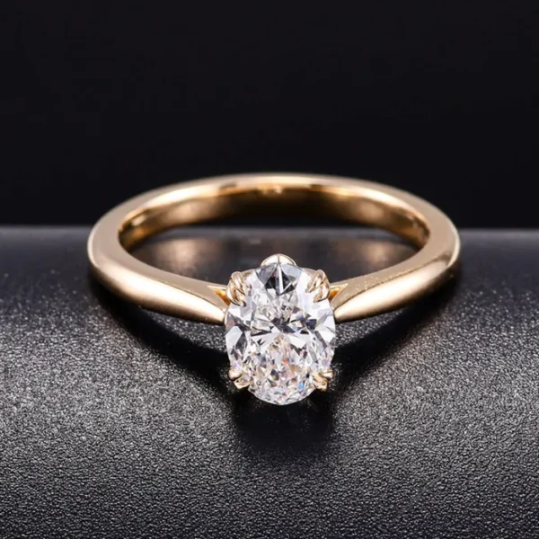 Oval Moissanite Solitaire Ring shown in the product photograph.