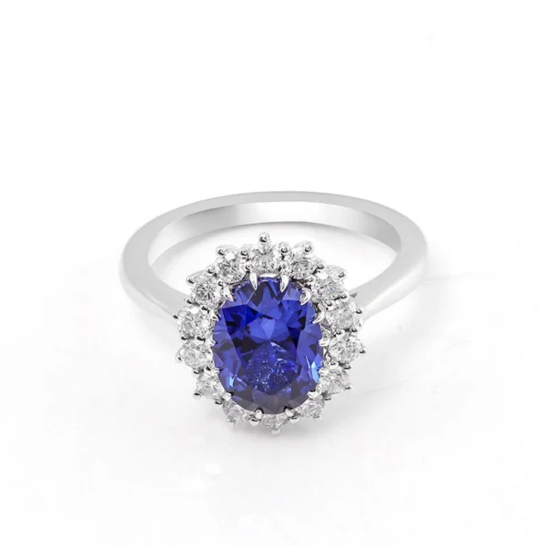 Additional product photograph showing the ring design, setting and band.