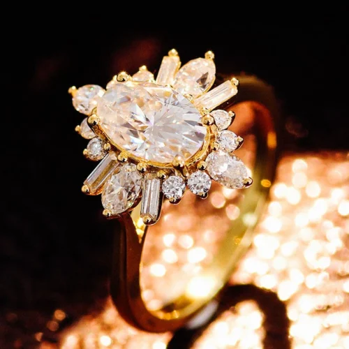 Pear Gemstone Ring in 18K Gold shown in the product photograph.